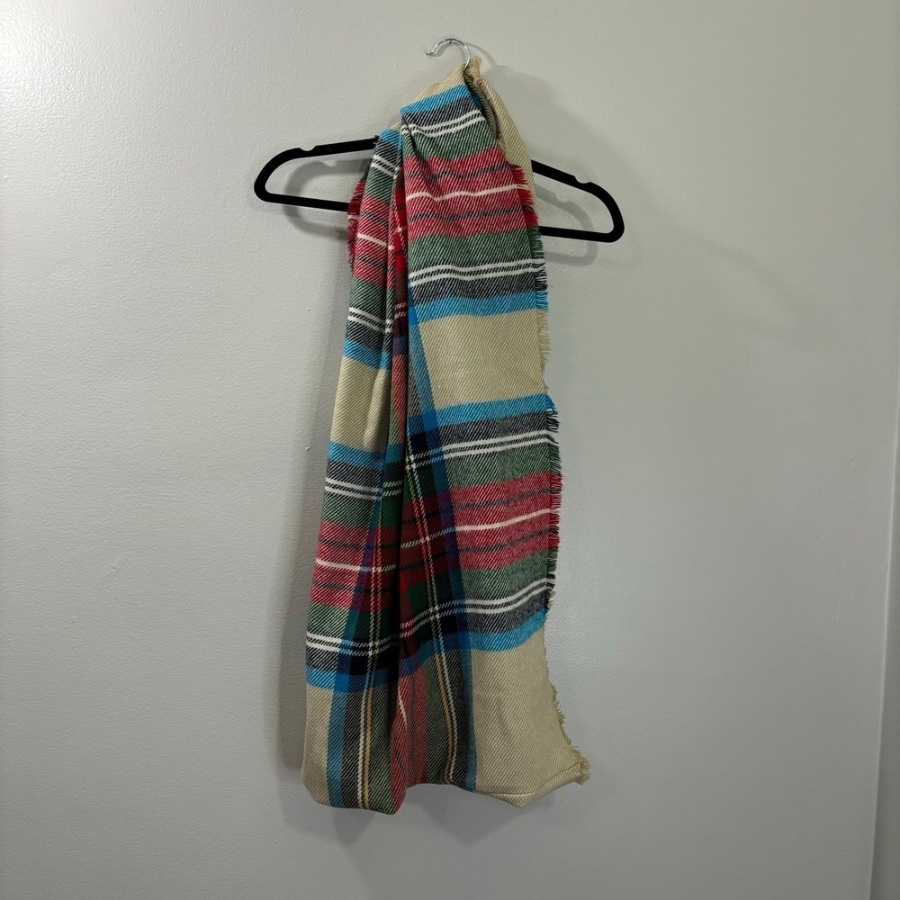 Women's plaid infinity scarf winter